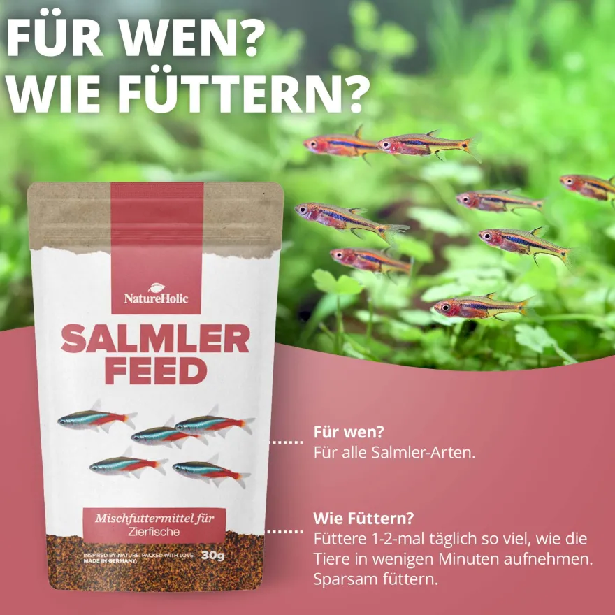 NatureHolic SalmlerFeed, Hauptfutter-Granulat, 30g