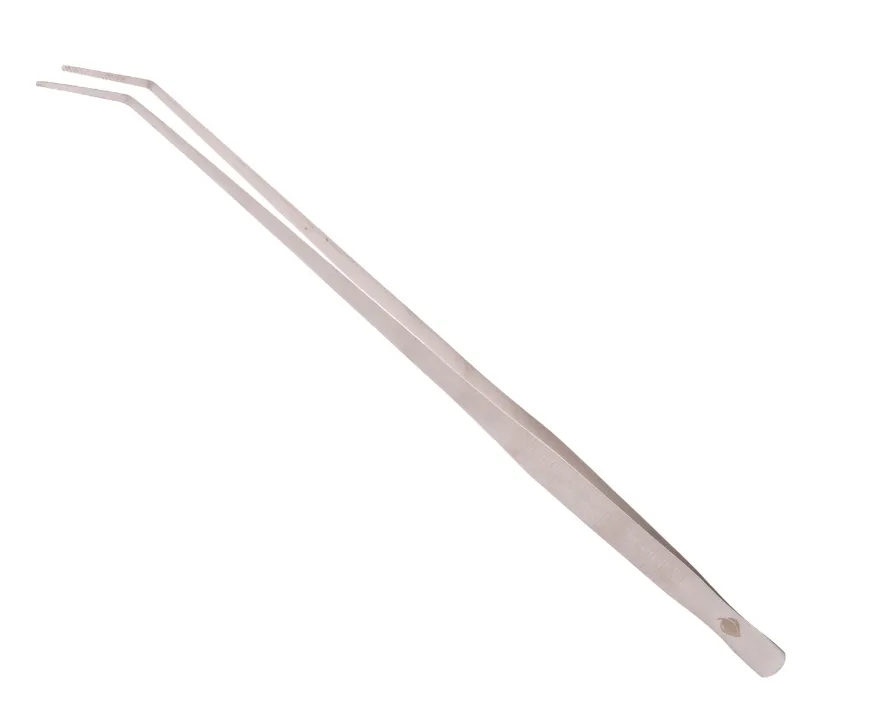 NatureHolic Scaping Tweezers curved silver, gebogene Pflanzenpinzette, 48 cm