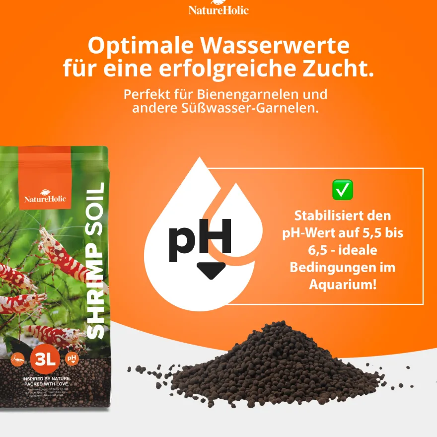 NatureHolic Shrimp Soil, Spezial Bodengrund, 3 Liter