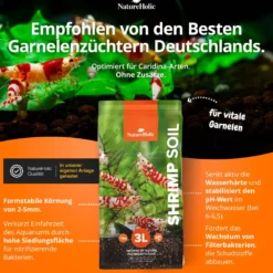 NatureHolic Shrimp Soil, Spezial Bodengrund, 3 Liter