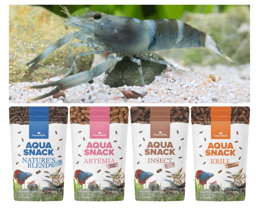 NatureHolic Snackbundle für Großarmgarnelen, Natures Blend, Krill, Insect & Artemia, 4 x 30 g