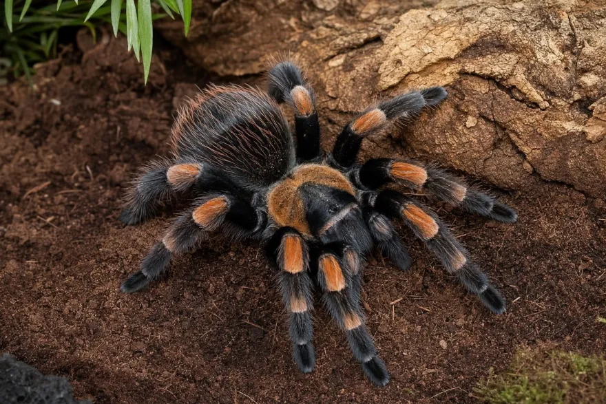 Orangebein-Vogelspinne, Brachypelma emilia