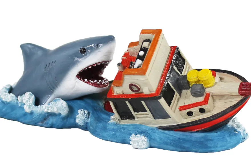 Penn-Plax Hai Bootattacke, Jaws Aquarium-Deko, klein