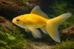 Schleierschwanz gelb, Carassius auratus (Kaltwasser), Größe 8-10 cm