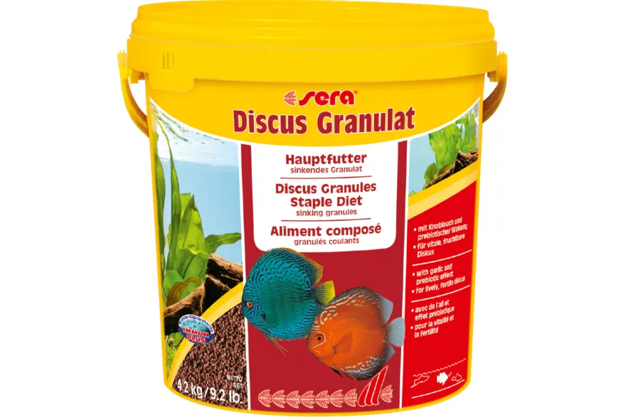Sera Discus Granulat Nature, Hauptfutter-Granulat, 10 Liter