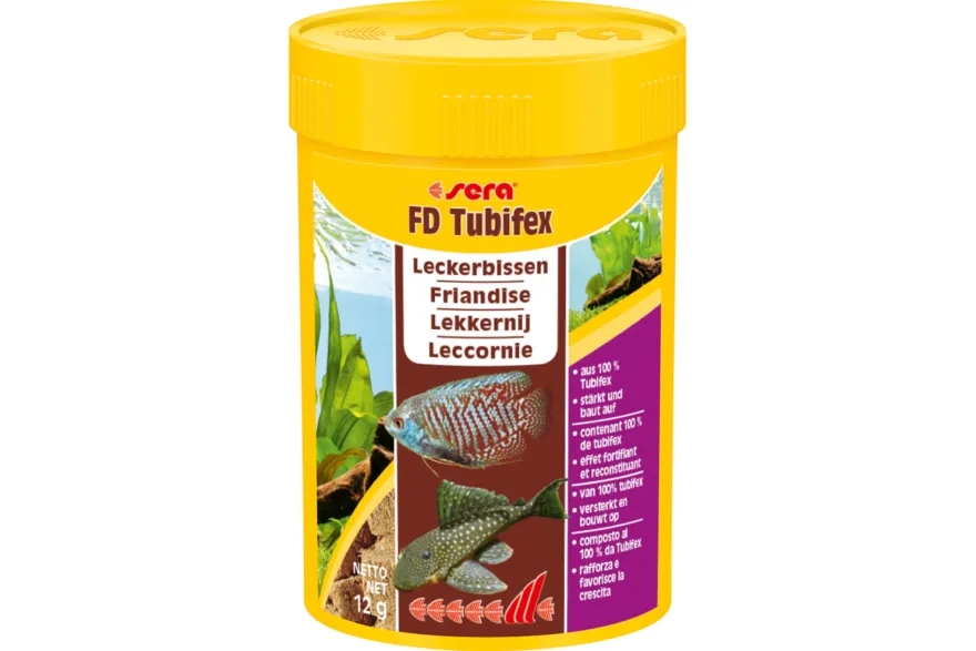 Sera FD Tubifex Nature, Ergänzungsfutter-Würmer, 100 ml