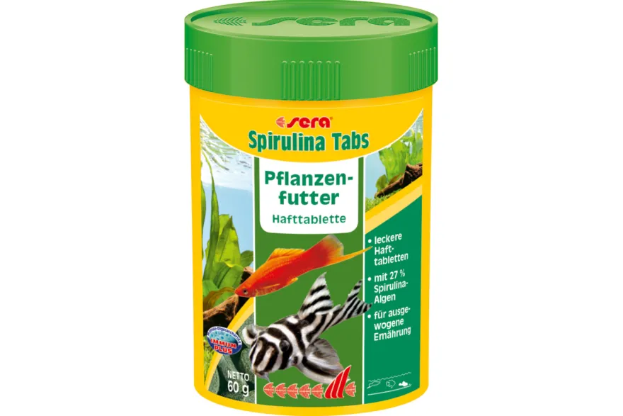 Sera Spirulina Tabs Nature, Hauptfutter-Tabletten, 100 ml