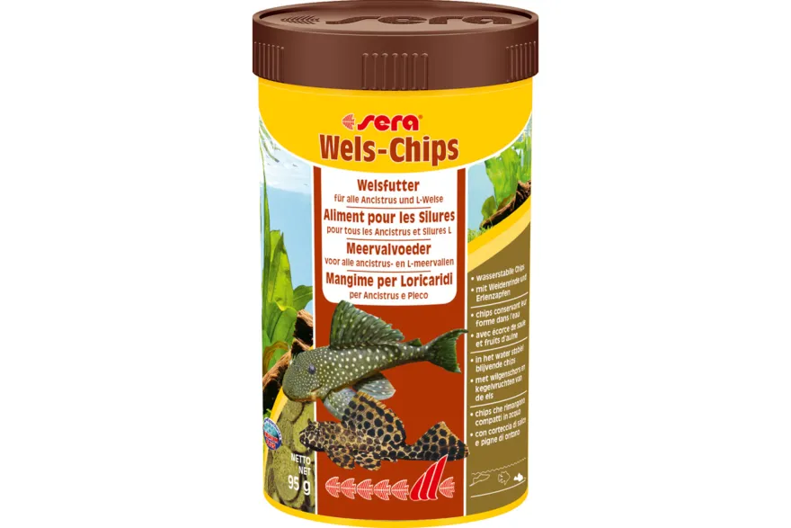 Sera Wels-Chips Nature, Hauptfutter-Chips, 250 ml
