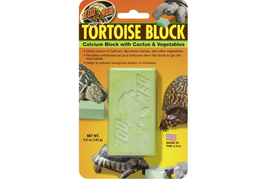 Zoomed Tortoise Block mit Opuntia Kaktus, Kalziumblock, 142 g
